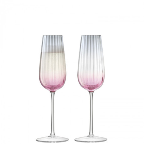Набір бокалів для шампанського Флют рожево-сірих 250мл (2шт в уп) Dusk, LSA international - 48353