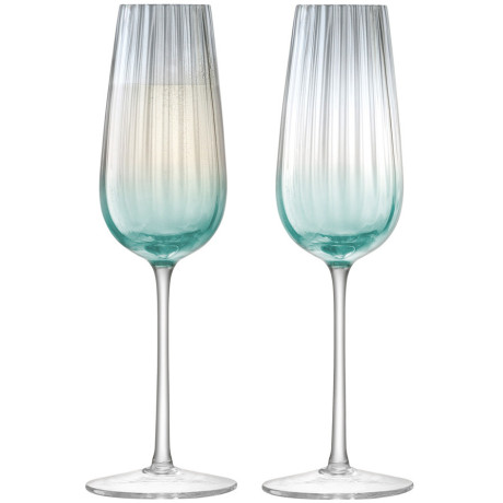 Набір бокалів для шампанського Флют зелено-сірих 250мл (2шт в уп) Dusk, LSA international - 51346