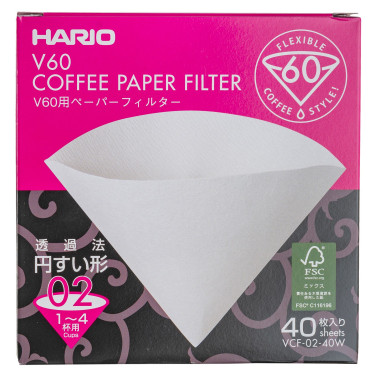 Паперовий фільтр для пуровера 02 білий 40шт, Hario - 73062