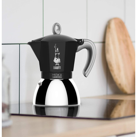 Гейзерна кавоварка індукційна на 4 чашки чорна - 92869