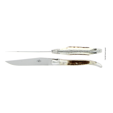 Набір з 2 ножів для стейку з ручкою із оленячого рогу, Forge de Laguiole - 30733