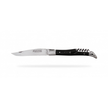 Нож складной со штопором с ручкой из буйволиного рога (сталь), Forge de Laguiole