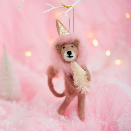 Новорічна прикраса Лев рожевий з ялинкою, Sass & Belle - 92574