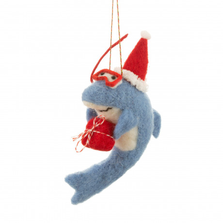 Новорічна прикраса Акула в костюмі Санти, Sass & Belle - 92598