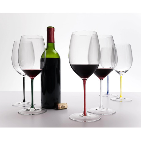 Келих для червоного вина Cabernet з червоною ніжкою 625мл - Q0708