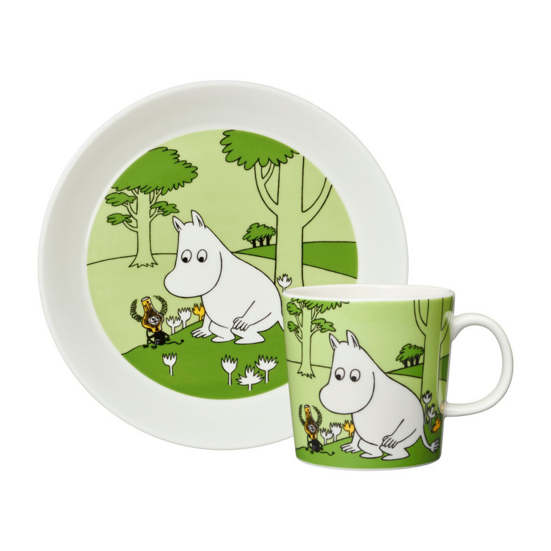 

Набір з тарілки та кружки Мумі-Троль зелений Moomin, Arabia