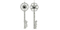 Новорічна прикраса Ключ зі сніжинкою срібного кольору 19,5см, Goodwill - 93757