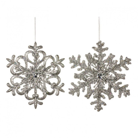 Новорічна прикраса Сніжинка срібного кольору 16,5см, Goodwill - 93780