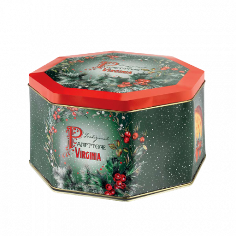 Панеттоне традиційний Різдвяний (у восьмикутній коробці) 750г, Amaretti Virginia - 91456