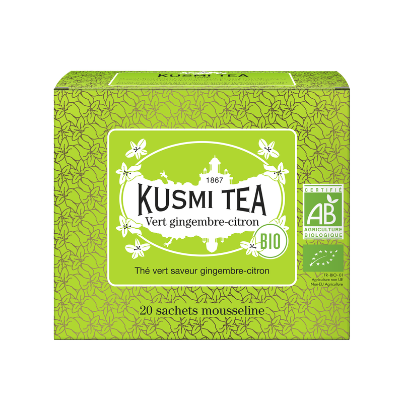 

Чай зелений Імбир та Лимон органічний пакет. 20х2г, Kusmi Tea