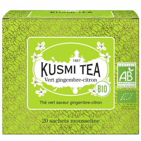 Чай зелений Імбир та Лимон органічний пакет. 20х2г, Kusmi Tea - Q0789