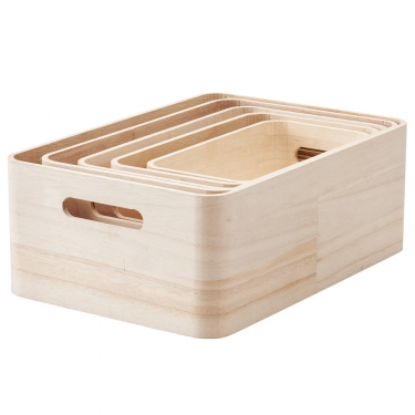 Набір ящиків дерев'яних для зберігання (5шт в уп), Rig-Tig - Q4271