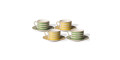 Набір чашок з блюдцями "Chess" жовто-зеленого кольору (4шт в уп), Pols potten - Q2050