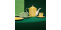 Набір чашок з блюдцями "Chess" жовто-зеленого кольору (4шт в уп), Pols potten - Q2050