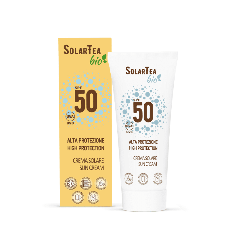 

Крем сонцезахисний SPF 50 для обличчя і тіла Solar Tea Bio 100 мл, Bema Cosmetici