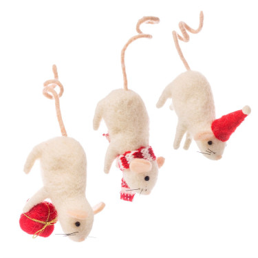 Новогоднее украшение Мышь с хвостом-подвесом, Sass & Belle - Q8681
