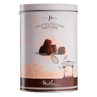 Шоколадные конфеты Трюфели 200 г в металлической коробке, Mathez
