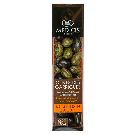 Мигдаль смажений у чорному шоколаді 225 г, Medicis - 30759