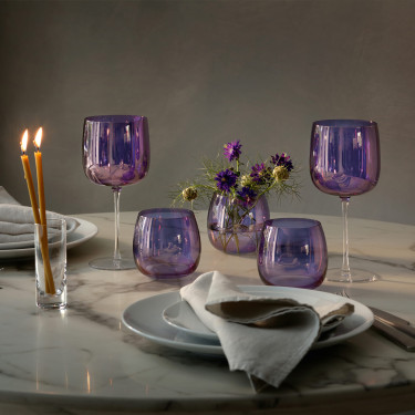 Набор бокалов для белого вина фиолетовых 450мл Aurora (4шт в пак), LSA international - W5913