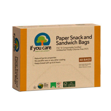 Набір пакетів паперових для сендвічів 19х16,2х5,7см (48шт в пак), If You Care - W1628