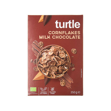 Кукурудзяні пластівці в молочному шоколаді без глютену органічні 250г Turtle - W9002