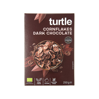 Хлопья кукурузные в темном шоколаде без глютена органические 250г, Turtle - W9001