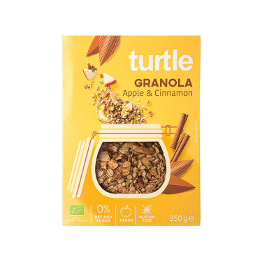 Сухий сніданок Гранола Яблуко та Кориця без глютену органічний 350г Turtle Turtle - W9006