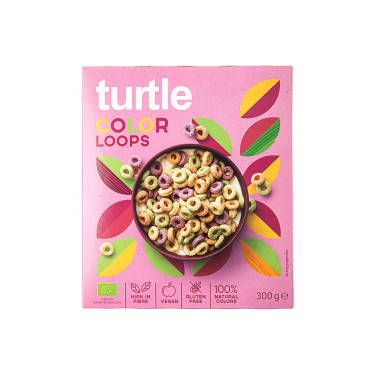 Сніданок сухий Кольорові кільця без глютену органічний 300г, Turtle - W9013