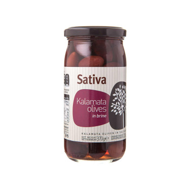 Оливки Каламата цілі в розсолі 370г Sativa Sativa Retail Sativa Sativa Retail - 90378
