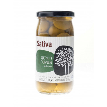 Зелені цілі оливки в розсолі 370г Sativa Sativa Retail Sativa Sativa Retail - 90380