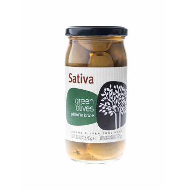 Зелені цілі оливки без кісточок в розсолі 370г Sativa Sativa Retail Sativa Sativa Retail - 90381