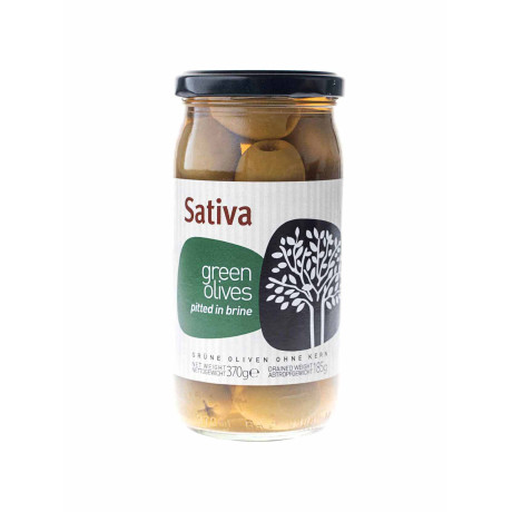 Зелені цілі оливки без кісточок в розсолі 370г - 90381