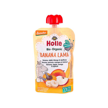 Пюре "Banana-Lama" с бананом, яблоком, манго и абрикосом органическое (с 6 месяцев) 100г, Holle - 45309