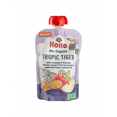 Пюре "Tropic Tiger" с яблоком, манго и маракуей органическое (с 8 месяцев) 100г, Holle - 45297