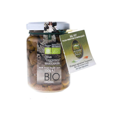 Оливки Таджаске без кісточок в олії екстра верджин органічні 150г Frantoio di Sant'agata - 07376