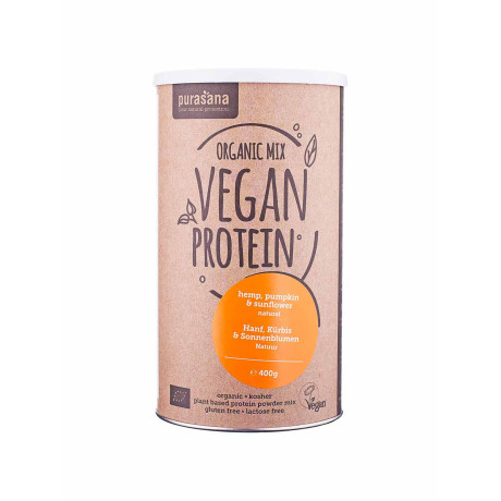 Протеїнова веганська суміш з насіння гарбуза, соняшника та коноплі 54% органічна 400г - 50174