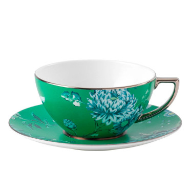 Чашка с зеленым блюдцем Jasper Conran Chinoiserie, Wedgwood - W6296