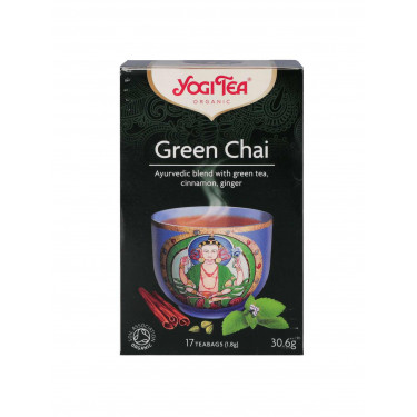 Органічний зелений чай з імбирем та корцею (пакетований) 30,6г