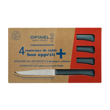 Набір ножів для м'яса з сірими ручками N°125 (4шт в пак) Opinel Bon Appetit+ Opinel Bon Appetit+ - R2271