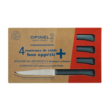 Набір ножів для м'яса з сірими ручками N°125 (4шт в пак) - R2271