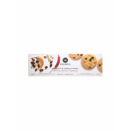 Пісочне печиво з кедровими горіхами, родзинками та перцем чилі 160г - Q8731