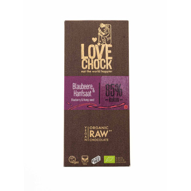 Сирий шоколад органічний Чорниця - Конопляне насіння 70г Lovechock Lovechock - 27052