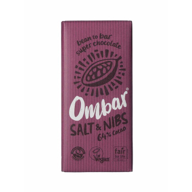 Темний сирий шоколад з какао-бобами та сіллю органічний 70г Ombar Ombar - Q2418