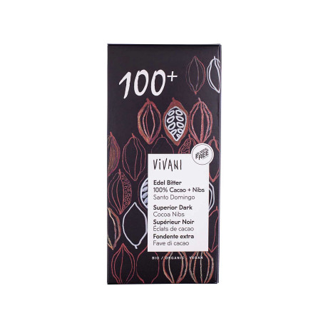 Чорний шоколад 100% органічний веганський 80г - 51282