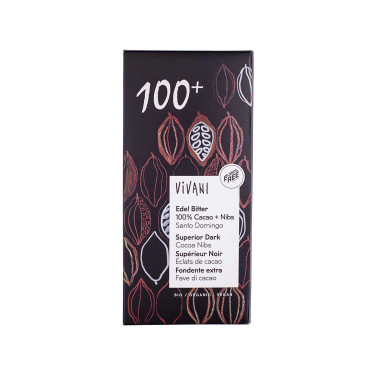 Чорний шоколад 100% органічний веганський 80г Vivani Vivani Edizione Grande - 51282