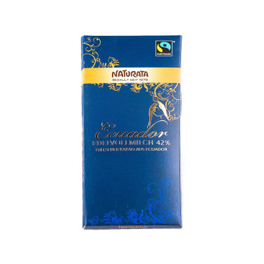 Молочний шоколад органічний Еквадор 42% какао 100г Naturata - 09533