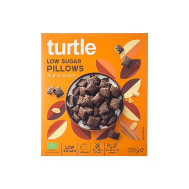 Завтрак сухой Подушечки с арахисовой пастой органический 300г, Turtle - R0803
