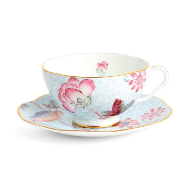 Чашка с блюдцем голубая Cuckoo Tea Story, Wedgwood - R9966