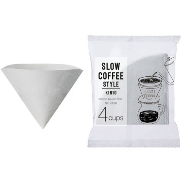 Паперові фільтри для кави на 4 чашки 60шт Kinto Slow Coffee Style Kinto Slow Coffee Style - R3329