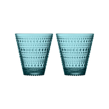 Набор стаканов стеклянных голубых (2шт в пак) 300мл Kastehelmi, iittala - W0640